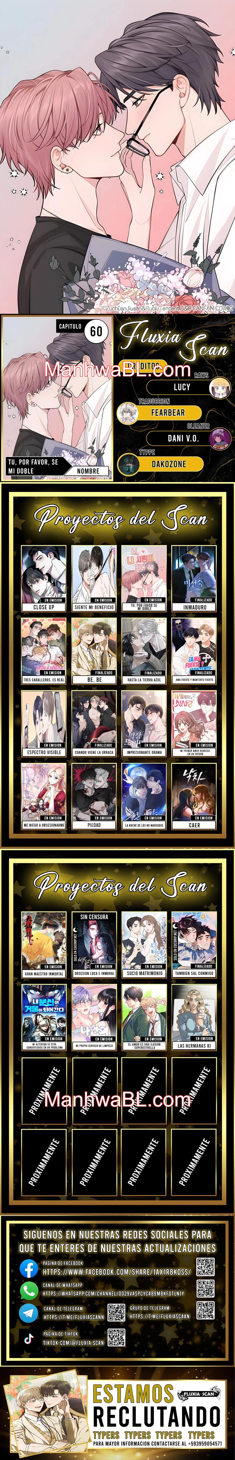 ¡Tú, por favor, sé mi doble! - Capítulo 60 manhwa