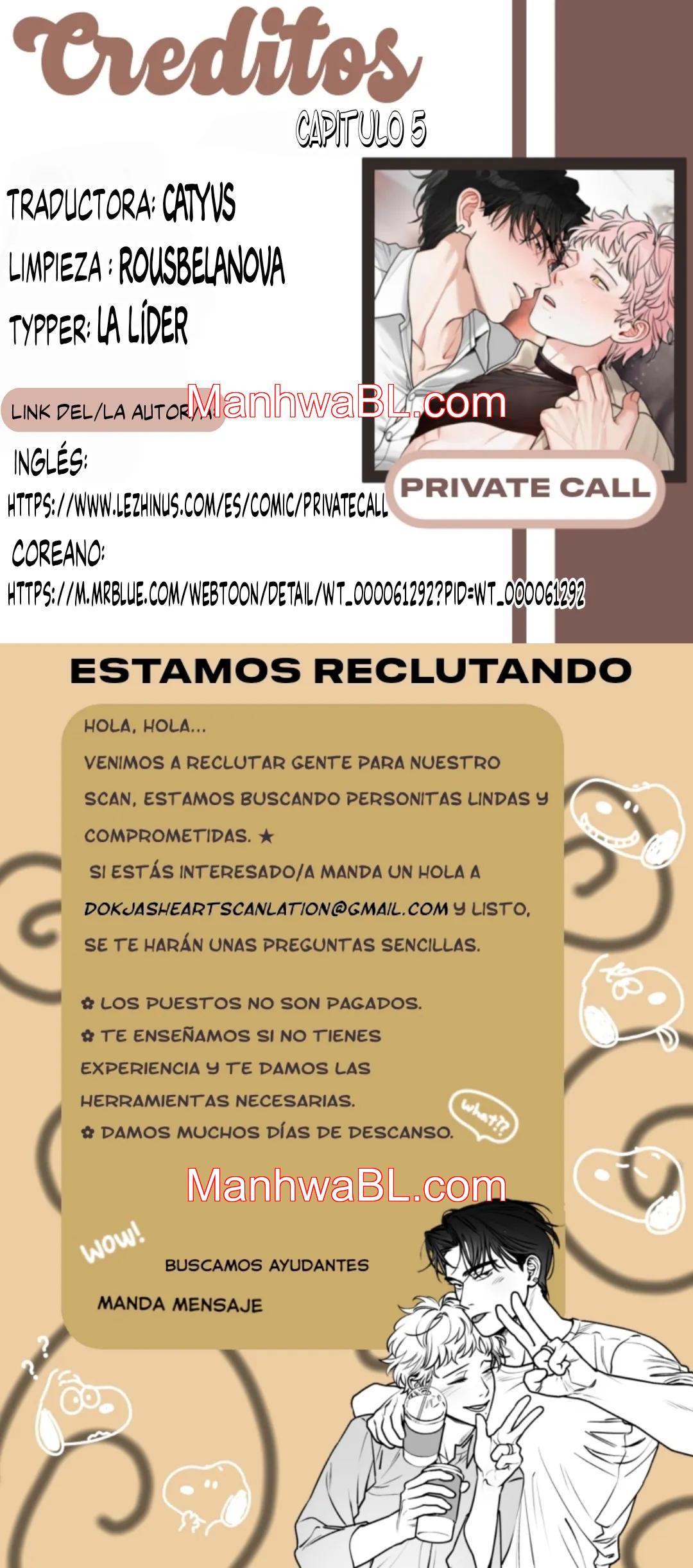 Llamada privada - Capítulo 5 manhwa