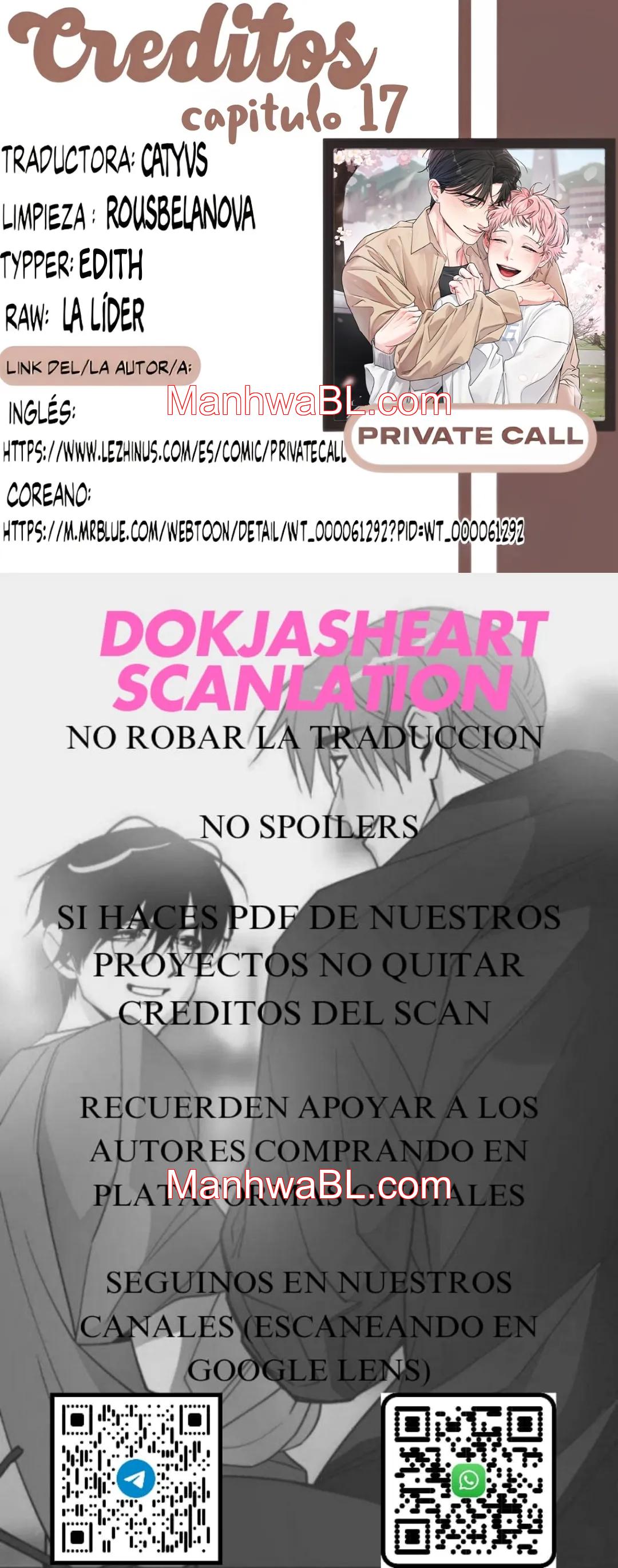 Llamada privada - Capítulo 20 manhwa