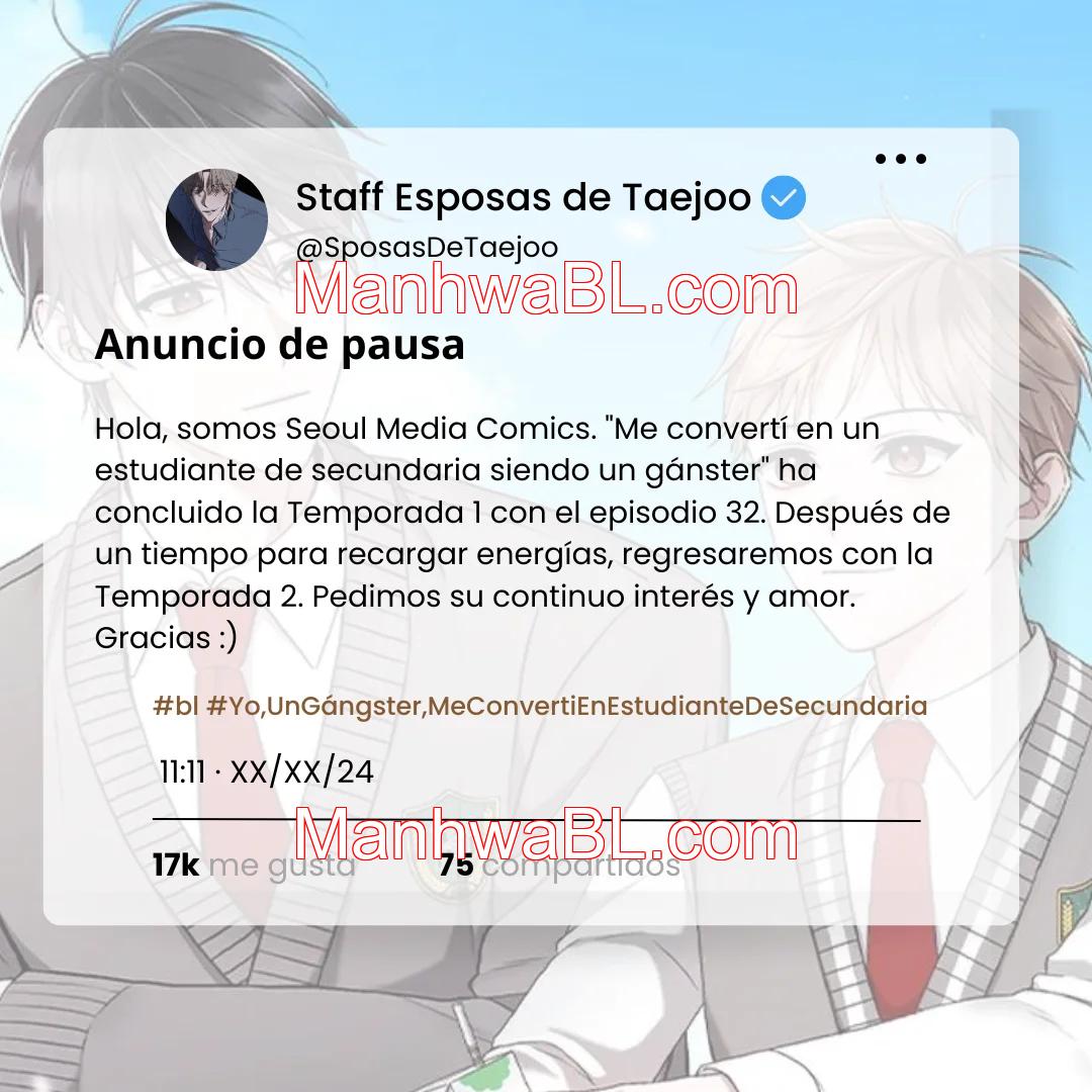 Yo, un gángster, me convertí en un estudiante de secundaria - Capítulo 32.50 manhwa