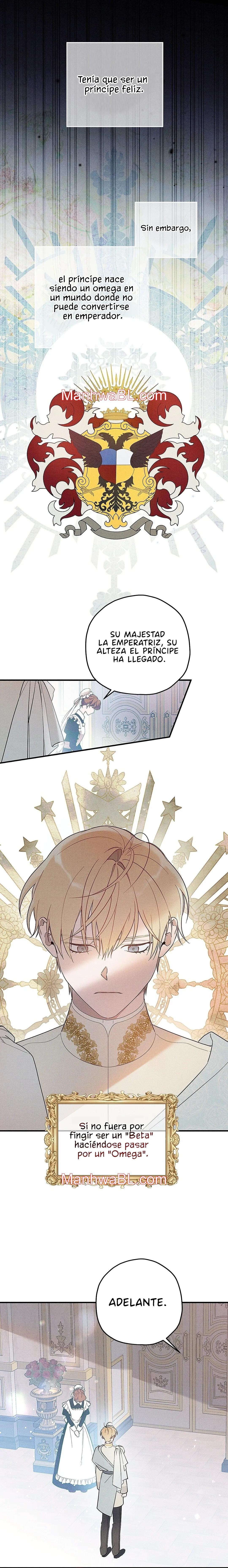Ocultando que el maldito príncipe es un omega - Capítulo 1 manhwa