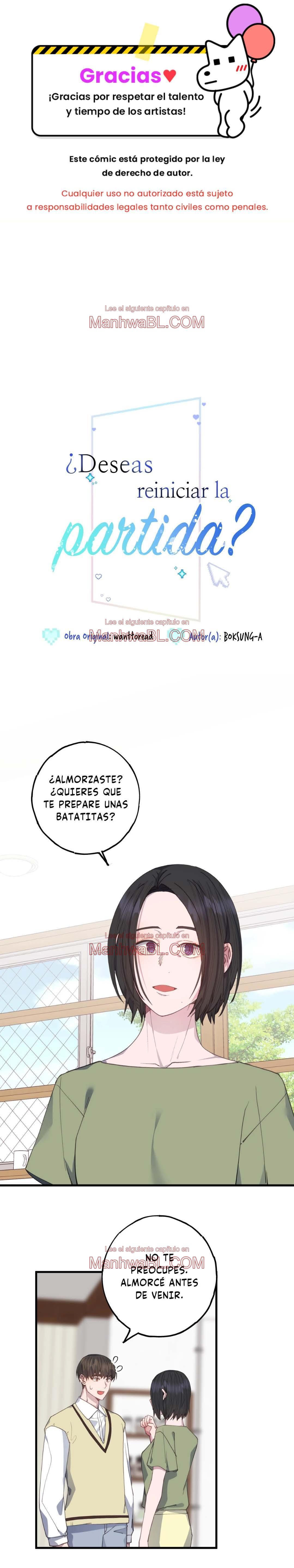 ¿Deseas reiniciar la partida? - Capítulo 19 manhwa
