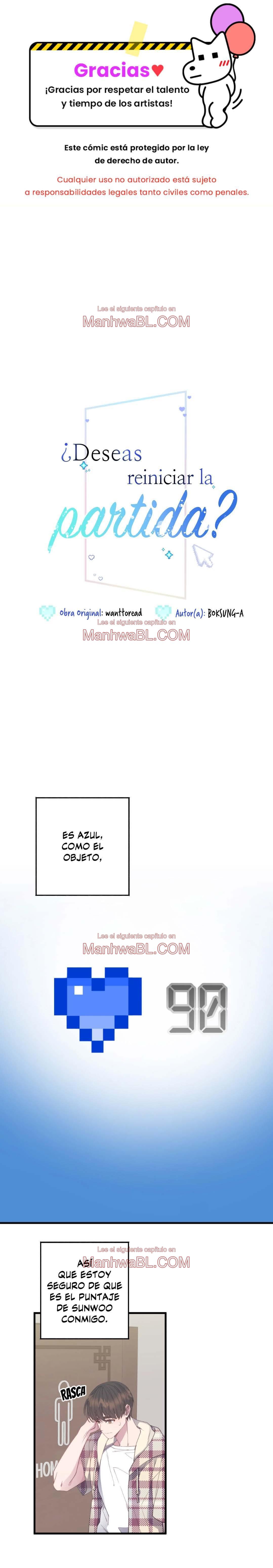¿Deseas reiniciar la partida? - Capítulo 8 manhwa