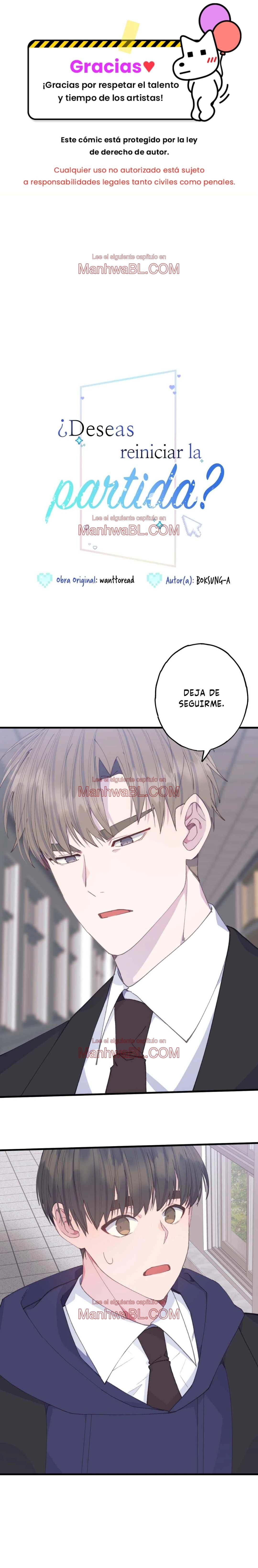 ¿Deseas reiniciar la partida? - Capítulo 15 manhwa