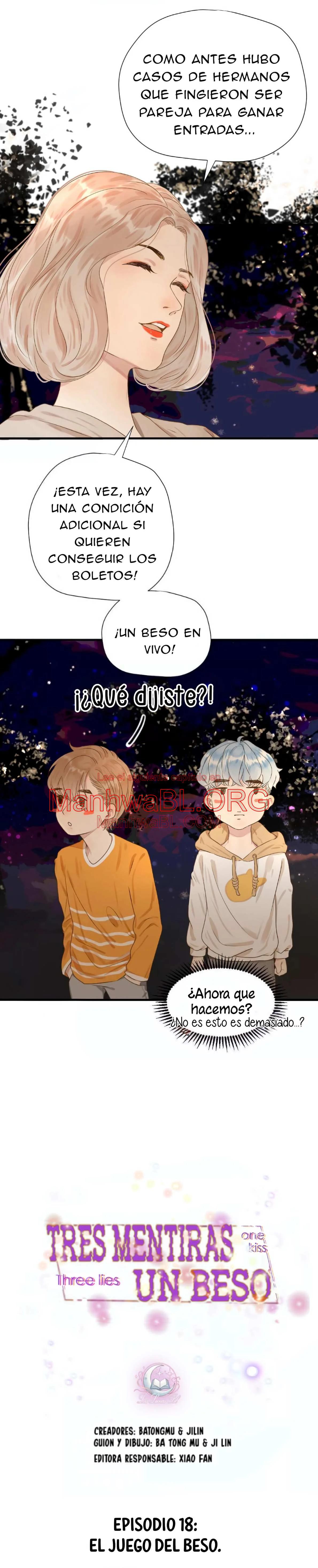 Tres mentiras y un beso - Capítulo 18 manhwa